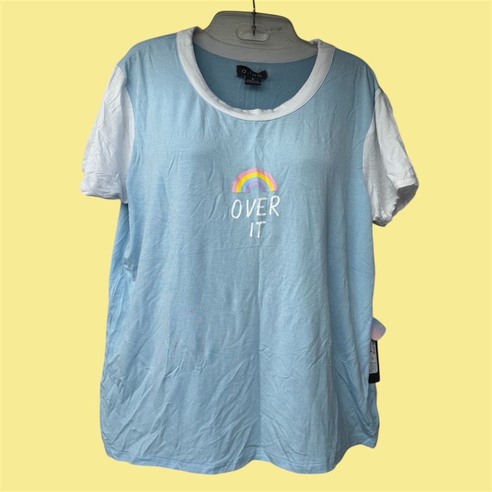 Blue and White Women's Top